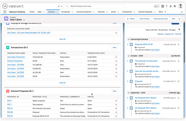 Veevart contact management