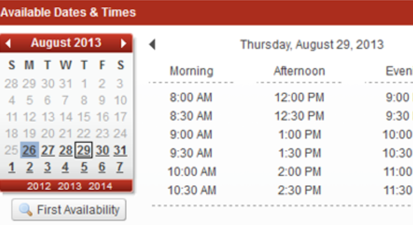Veribook adjust availability