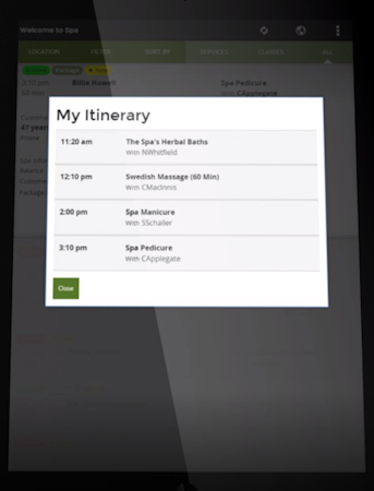 Viewing itinerary