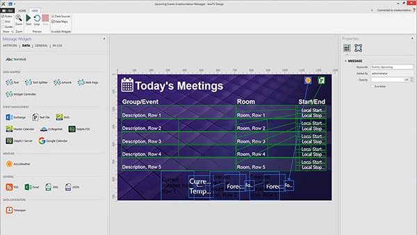 AxisTV calendar dashboard screenshot