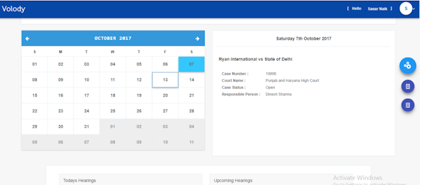 Volody Litigation Management calendar