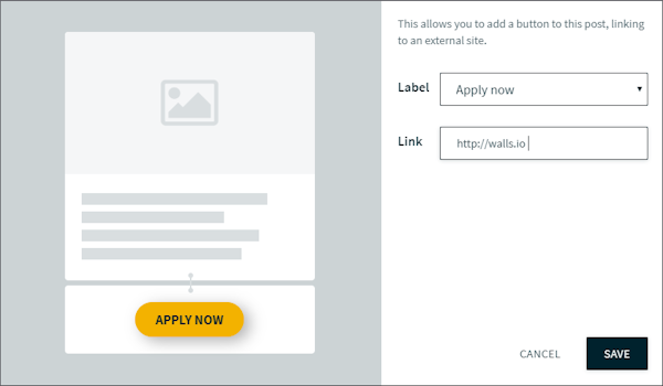 Walls.io adding button to post