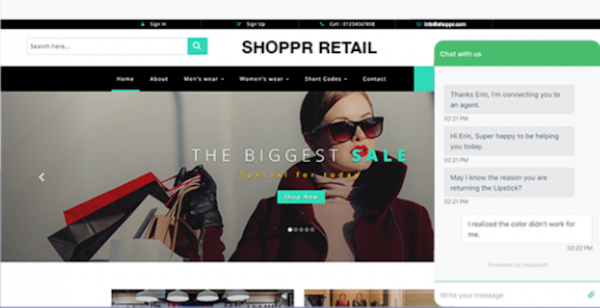 Helpshift web chat