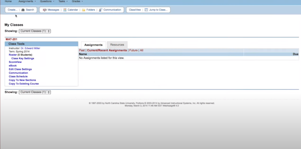 webassign assignment settings