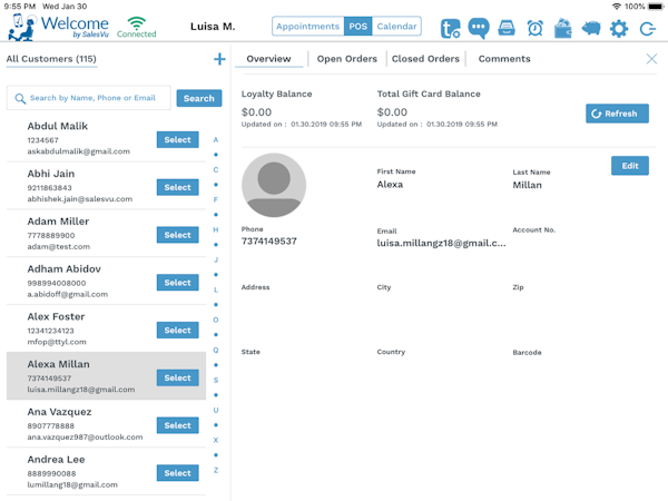 Order overview