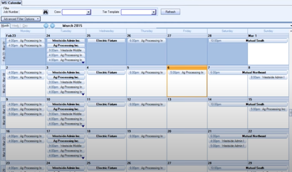 WinTeam calendar