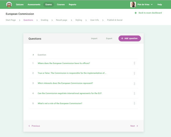 EasyLMS quiz creation