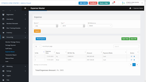 WMEFit admin panel
