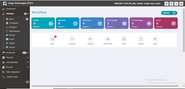 docuTRAK workflow
