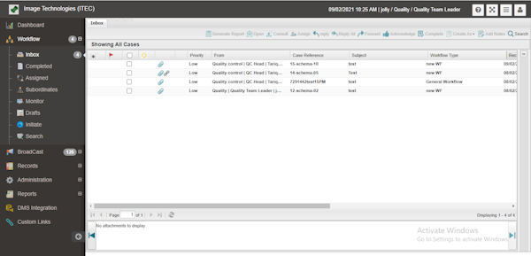docuTRAK inbox