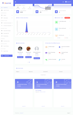 XeroChat dashboard
