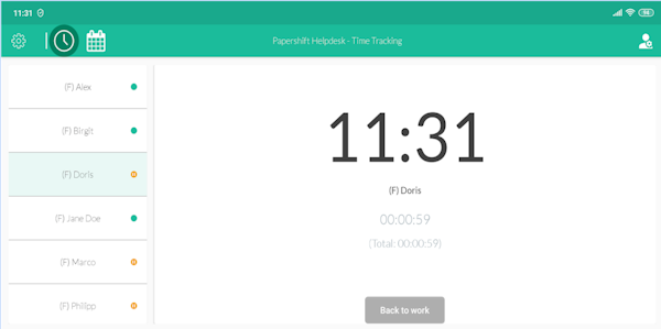 Papershift helpdesk time tracking