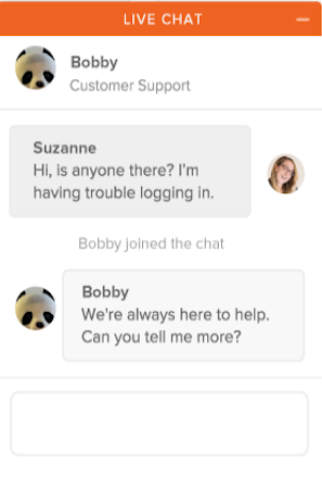 Zendesk Chat messaging screenshot