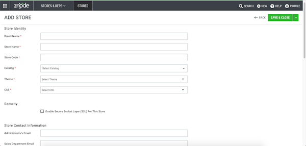 Znode multi-store creation and management