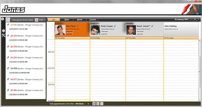 Screenshot of Jonas Enterprise user dashboard