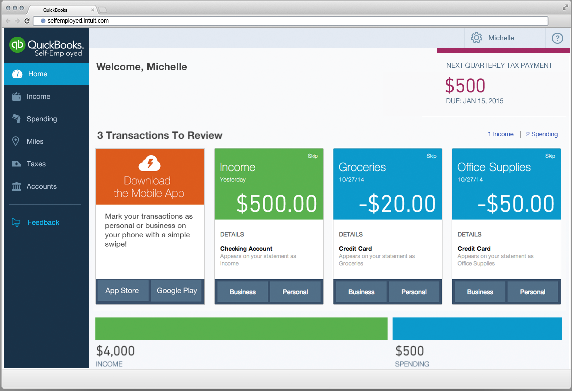 quickbooks self employed mac app