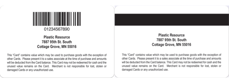 gift card barcode or stripe