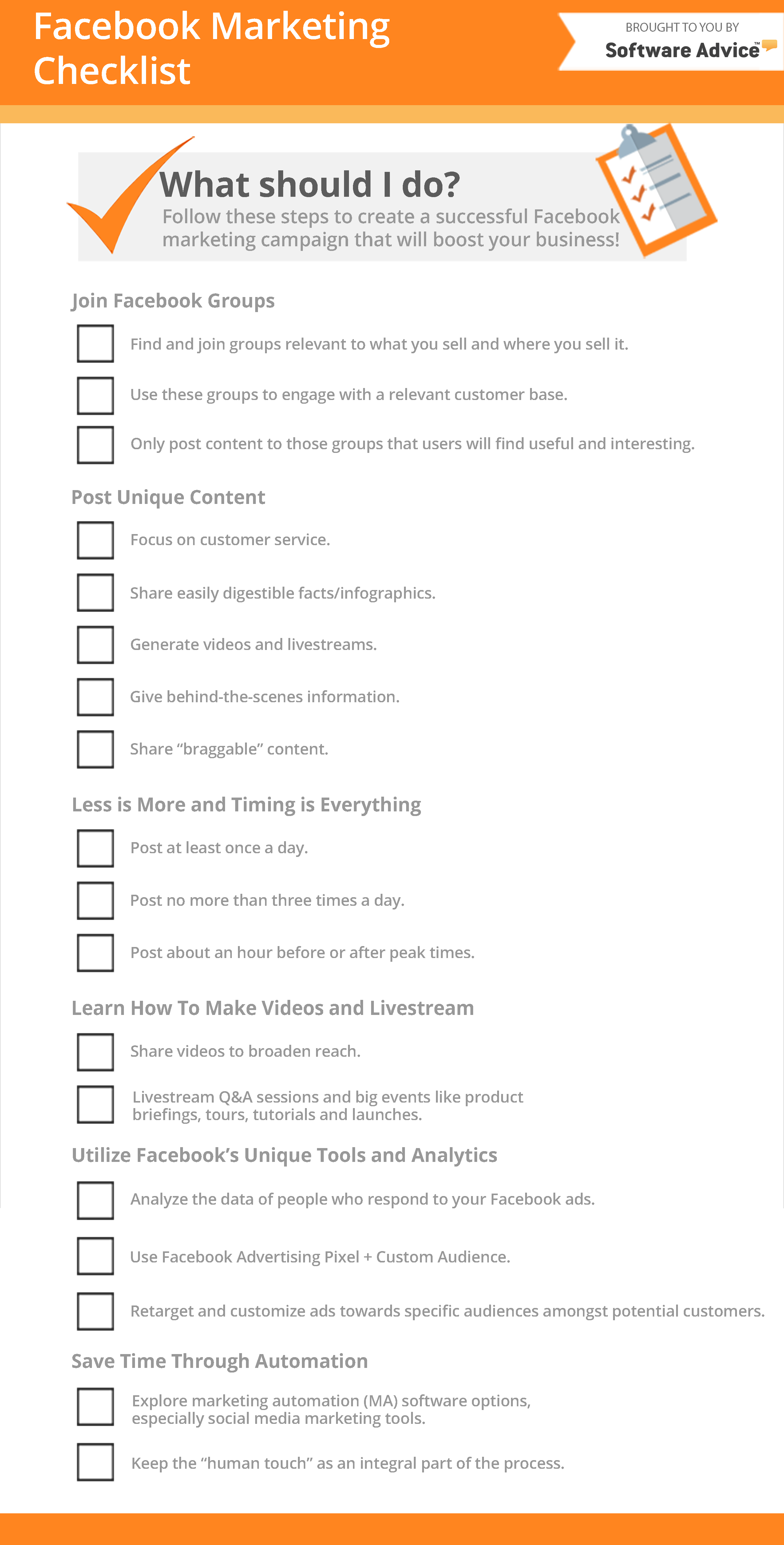 facebook marketing checklist