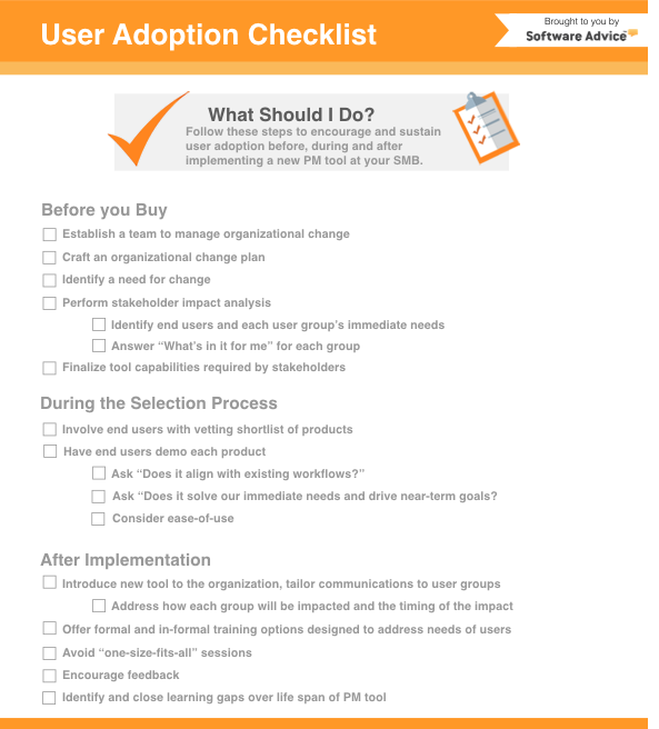user adoption checklist
